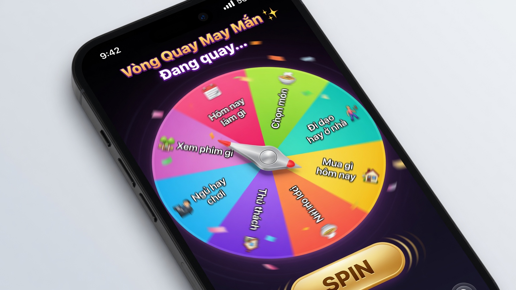 Ứng dụng vòng quay may mắn trên điện thoại cho quyết định cá nhân hàng ngày