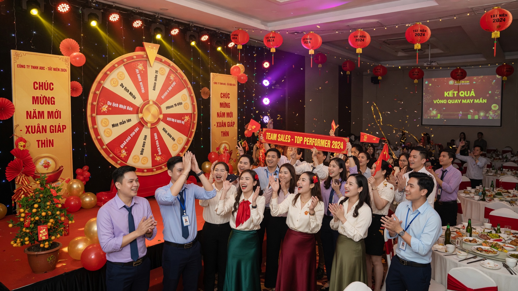 Chi tiết vòng quay may mắn với các giải thưởng tất niên hấp dẫn