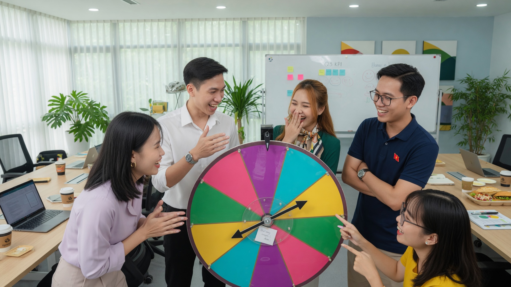 Vòng quay may mắn trong suốt được quay công khai
