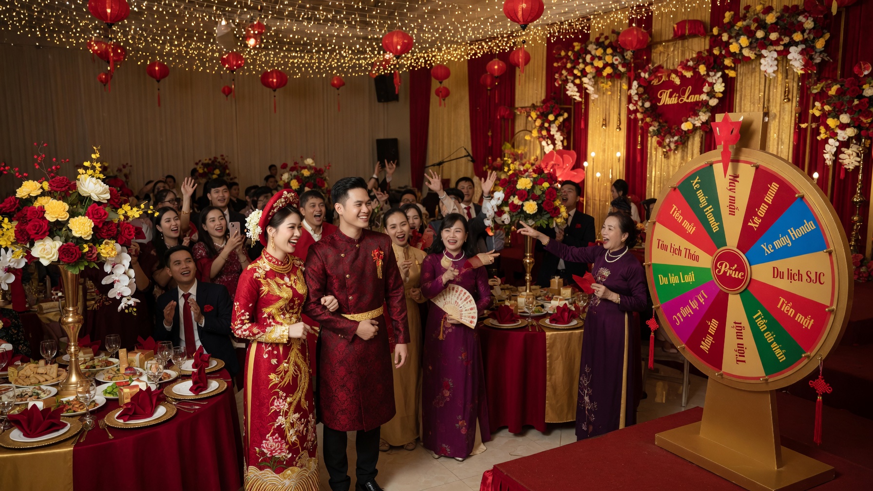 Vòng quay may mắn cho tiệc cưới